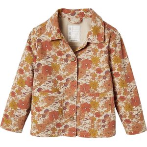 Jas - Bloemenprint - Katoen - Knoopsluiting - Geplakte Zakken