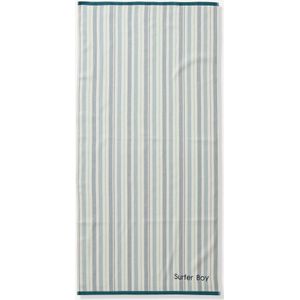 Bad-/strandlaken fouta personaliseerbaar blauw, gestreept