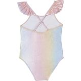 Meisjesbadpak - Verloop van Regenboogkleuren - Glittereffect - 85% Polyamide