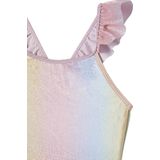 Meisjesbadpak - Verloop van Regenboogkleuren - Glittereffect - 85% Polyamide