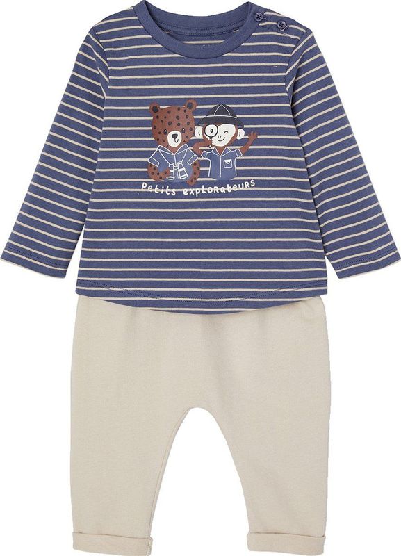 Set - T-shirt en Broek - Gestreept - Katoen - Voor Baby