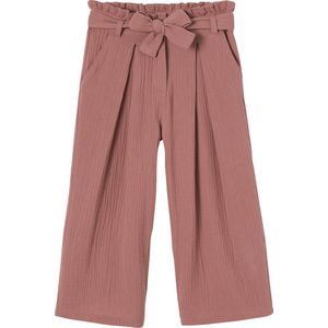 Vertbaudet Wijde korte broek 'paperbag' voor meisjes, van katoengaas