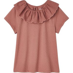 Vertbaudet Meisjes-T-shirt met kraag van Engels borduurwerk