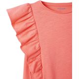 Meisjesshirt - Ronde Hals - Ruches Voor en Achter - Gevlamd Katoen