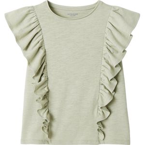 T-shirt - Ruches - Roze - 100% Gevlamd Katoen