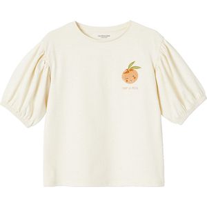 Vertbaudet Meisjes t-shirt met bolletjesmouw en fruitmotief op de borst