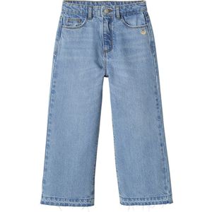 Vertbaudet Wijde meisjesjeans met rafels aan de onderkant