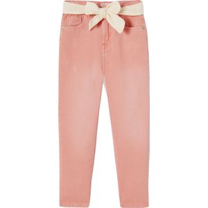 Vertbaudet "Mom fit" broek en sjaalriem van katoengaas voor meisjes
