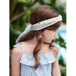 Gepersonaliseerde sjaal met bloemenprint voor meisjes hemelsblauw