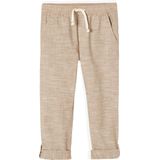 Roll-up Jongensbroek - Licht Geweven Stof - Gemêleerd Beige - Wijde Pasvorm