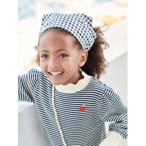 Sjaal met schortenbontprint voor meisjes marineblauw, geruit