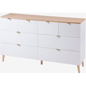 Dubbele commode met 8 lades wit
