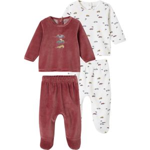 Boxpakjes - Set van 2 Fluwelen Babypyjama's - Multicolor - 75% Katoen, 25% Polyester