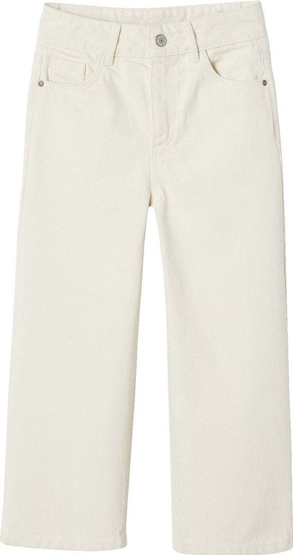 Wijde Meisjesbroek - Ecru - Wijde Pasvorm - 5 Zakken - Katoenen Canvas