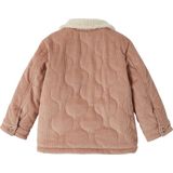 Gewatteerd - Fluwelen Meisjesjas - Rouge - Met Sherpa Voering