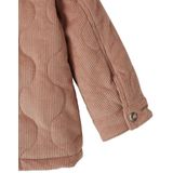 Gewatteerd - Fluwelen Meisjesjas - Rouge - Met Sherpa Voering