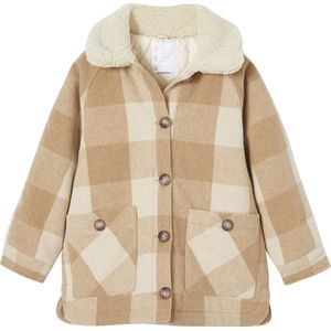 Vertbaudet - Overhemdjas - Meisjesjas - Geruit - Buitenstof 39% Wol, 36% Polyester, 16% Acryl, 6% Polyamide, 2% Viscose, 1% Katoen