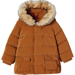 Vertbaudet - Gevoerde Donsjas - Voor Baby's - Met Capuchon - Imitatiebont