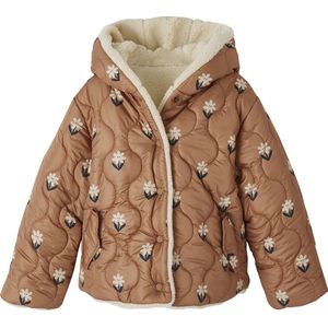 Omkeerbare Donsjack - Hazelnoot - Gewatteerd - Waterafstotend - 100% Gerecyclede Polyester Vulling