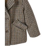 Geruite - Meisjesjas - Beige - Wol - Sherpa Voering - Gerecycled Polyester