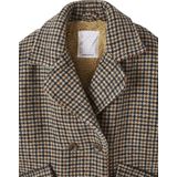 Geruite - Meisjesjas - Beige - Wol - Sherpa Voering - Gerecycled Polyester