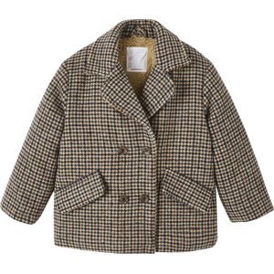 Geruite Meisjesjas - Geweven Ruiten - Imitatie Hoornknopen - Gerecycled Polyester