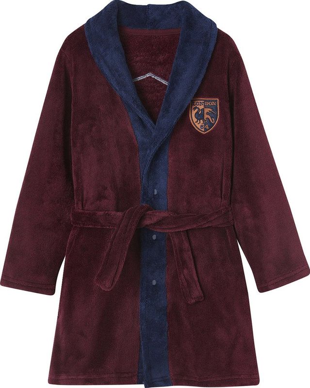 Badjas - Wapenschild-print - Pluchen Fleece - Jongens - 100% Polyester