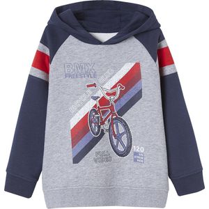 Vertbaudet Jongenssweater met capuchon, grafisch motief en raglanmouwen