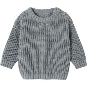 Gebreide Trui - Kabeltricot - Grijs - 60% Katoen, 40% Acryl