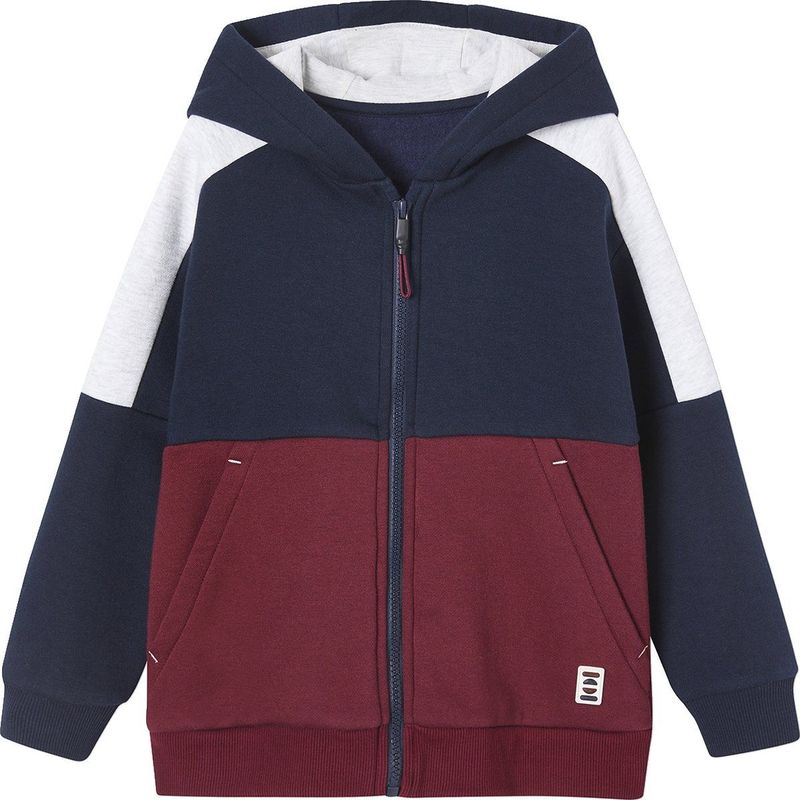 Vertbaudet Sportieve sweater met rits en capuchon, colourblock effect, jongens