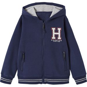 Jongenssweater - Gevoerde Capuchon - Fleece - Lettermotief - Vintage Effect