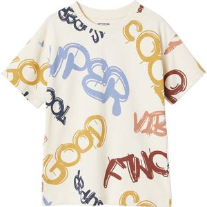 Vertbaudet - Jongensshirt - T-shirt - Katoen - Groot Graffitimotief