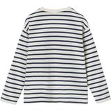 Meisjesshirt - Lange Mouwen - Blauw - Gestreept - Van Zuiver Katoen