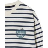 Meisjesshirt - Lange Mouwen - Blauw - Gestreept - Van Zuiver Katoen