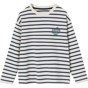 Meisjesshirt - Lange Mouwen - Blauw - Gestreept - Van Zuiver Katoen