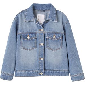 Gebloemd Denim Jack - Meisjes - Geborduurd - Oversized - Katoen