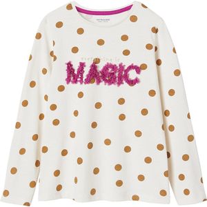 Meisjes-T-Shirt - Iriserend Gezichtje - Lange Mouwen - Katoen