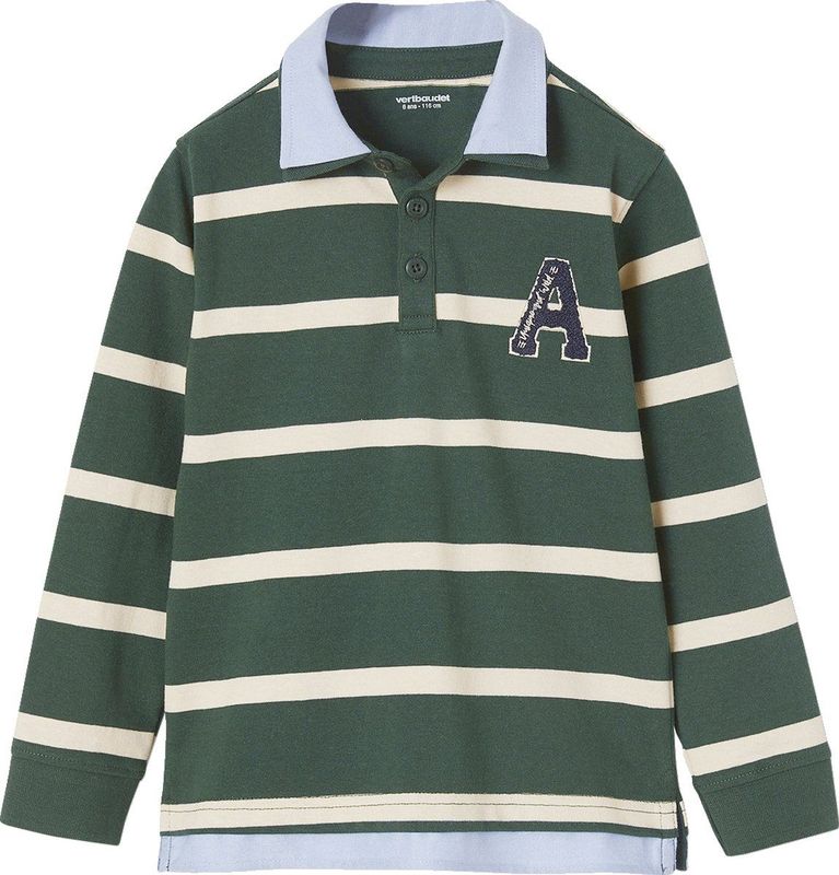 Jongenspolo - Gestreept - Katoen - Lange Mouwen - Badge