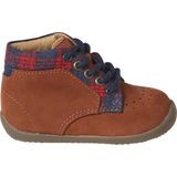 Vertbaudet - Enkellaarsjes - Chocoladebruin - Nubuckleer met Ruitmotief