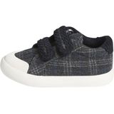 Textielen sneakers met klittenband voor baby grijs, geruit