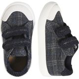Textielen sneakers met klittenband voor baby grijs, geruit