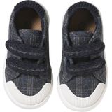 Textielen sneakers met klittenband voor baby grijs, geruit