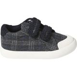 Textielen sneakers met klittenband voor baby grijs, geruit