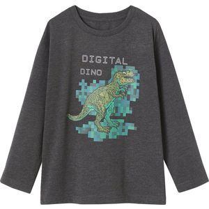 Vertbaudet - T-shirt - Jongens - Digitale Dino's met Pixeleffect - Lange Mouwen