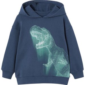 Vertbaudet - Sweater - Multicolor - Gevoerde Capuchon - Fleece 80% Katoen, 20% Polyester