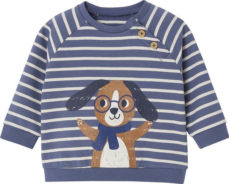 Gestreepte Babysweater - Katoen - Ronde Hals - Lange Mouwen