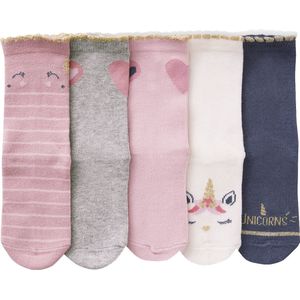 Sokken - Multicolor - Tricot - Set van 5 Paar met Eenhoorn Motief