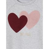 Bewerkte - Meisjessweater - Gemêleerd Grijs - Fleece - 80% Katoen, 20% Polyester