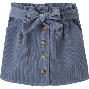 Paperbag-rok - Grijsblauw - Ribfluweel