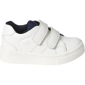 Leren - Babysneakers - Ecru - Veelkleurige Details - Klittenband
